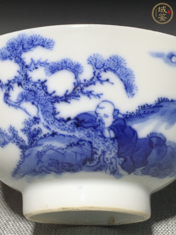 古玩陶瓷青花人物茶圓真品鑒賞圖