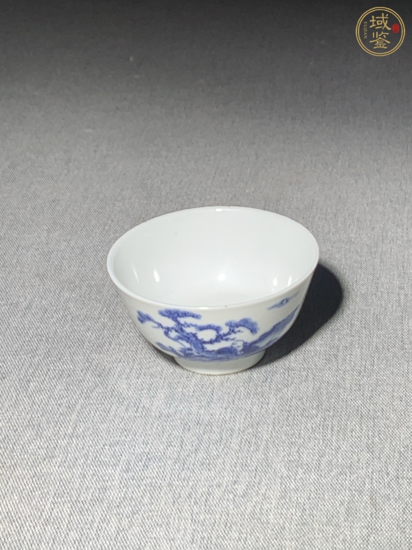 古玩陶瓷青花人物茶圓真品鑒賞圖