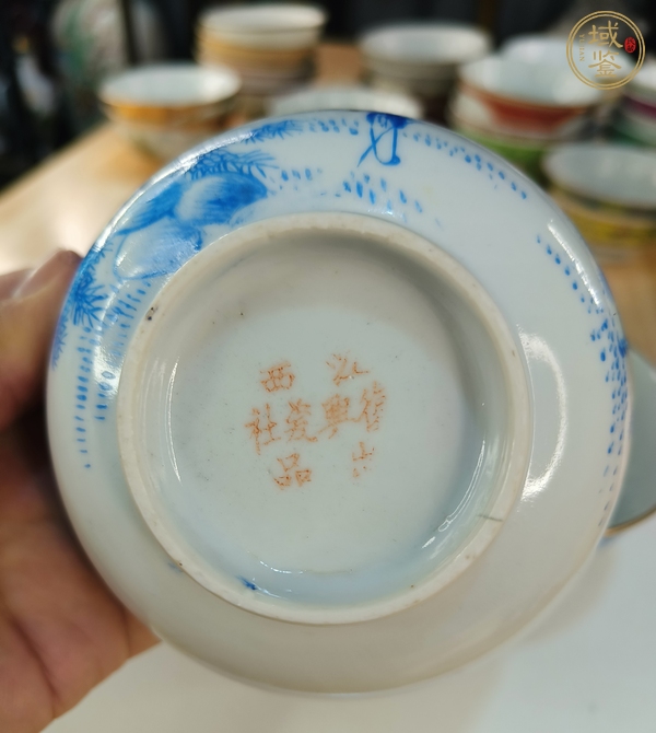 古玩陶瓷藍料彩竹影清風(fēng)小碗真品鑒賞圖