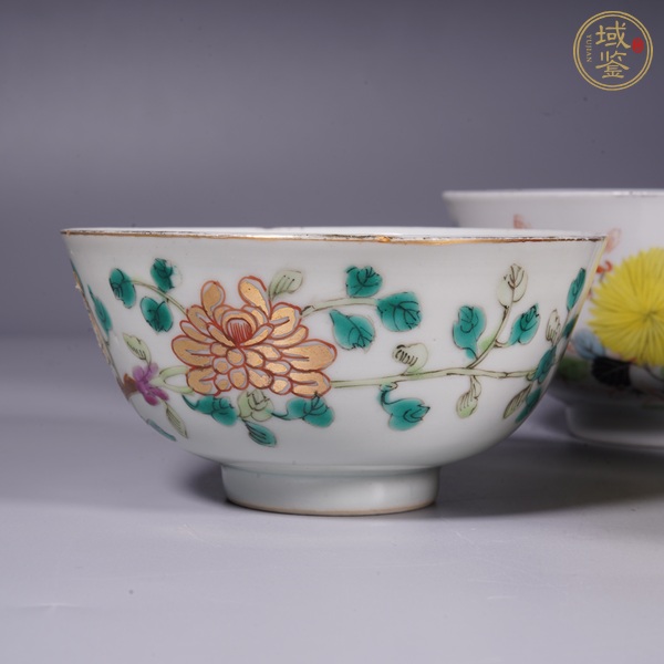 古玩陶瓷粉彩花鳥紋茶圓真品鑒賞圖