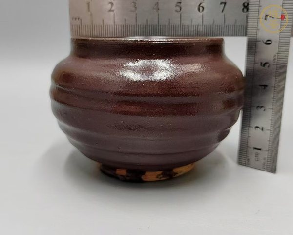 古玩陶瓷磁州窯褐釉茶入真品鑒賞圖