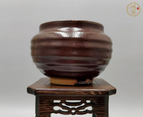 古玩陶瓷磁州窯褐釉茶入真品鑒賞圖