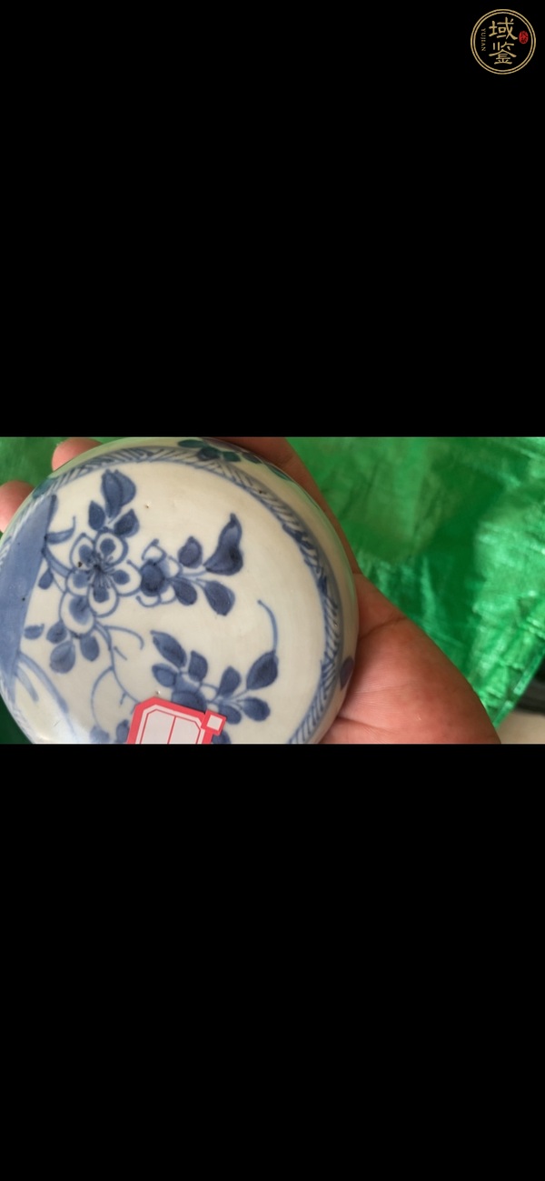 古玩陶瓷花卉紋青花蓋子真品鑒賞圖