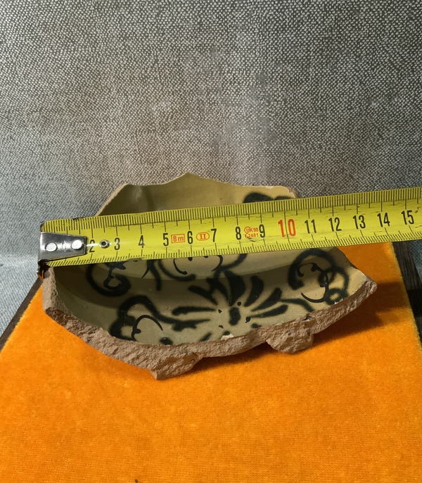 古玩陶瓷長沙窯青釉釉下彩繪花卉紋標本拍賣,當前價格0元
