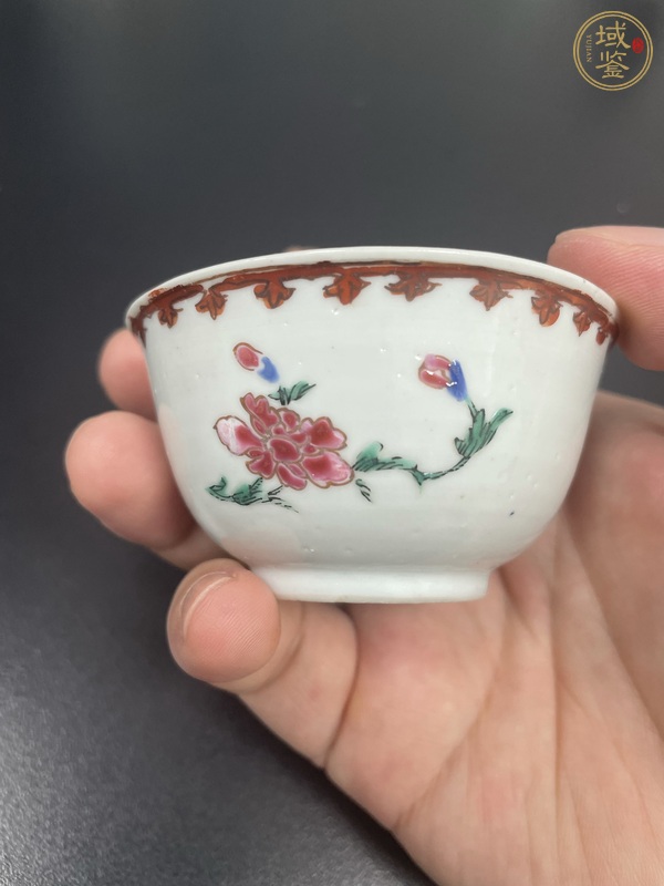 古玩陶瓷粉彩花鳥紋茶杯真品鑒賞圖