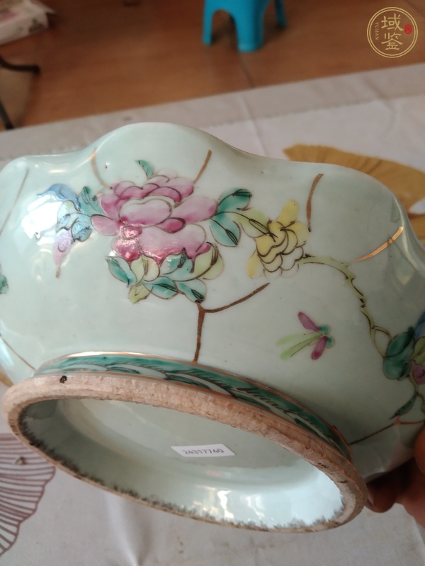 古玩陶瓷一鳴驚人粉彩花口盤真品鑒賞圖