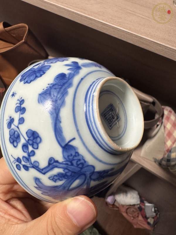 古玩陶瓷晚明花卉紋茶圓真品鑒賞圖