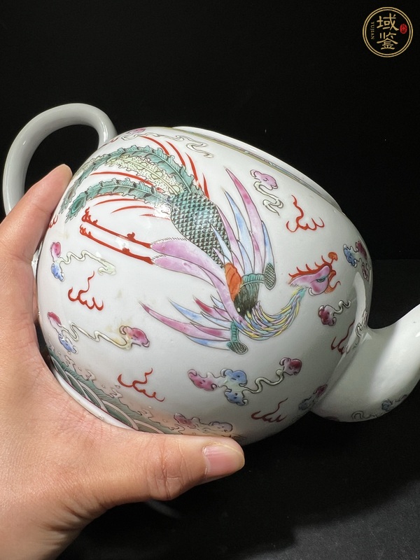 古玩陶瓷粉彩龍鳳壺真品鑒賞圖
