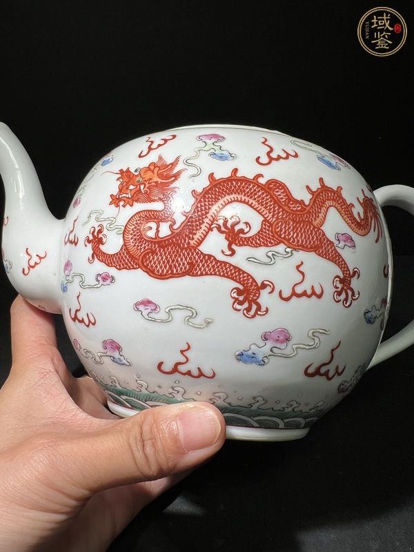 古玩陶瓷粉彩龍鳳壺真品鑒賞圖