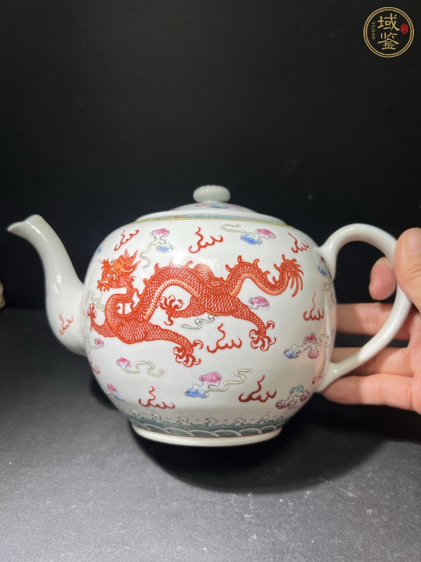 古玩陶瓷粉彩龍鳳壺真品鑒賞圖