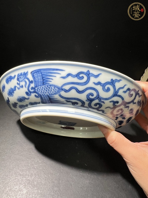 古玩陶瓷青花對頭鳳盤真品鑒賞圖