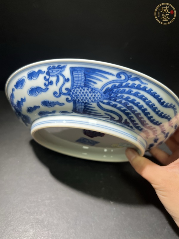 古玩陶瓷青花對頭鳳盤真品鑒賞圖