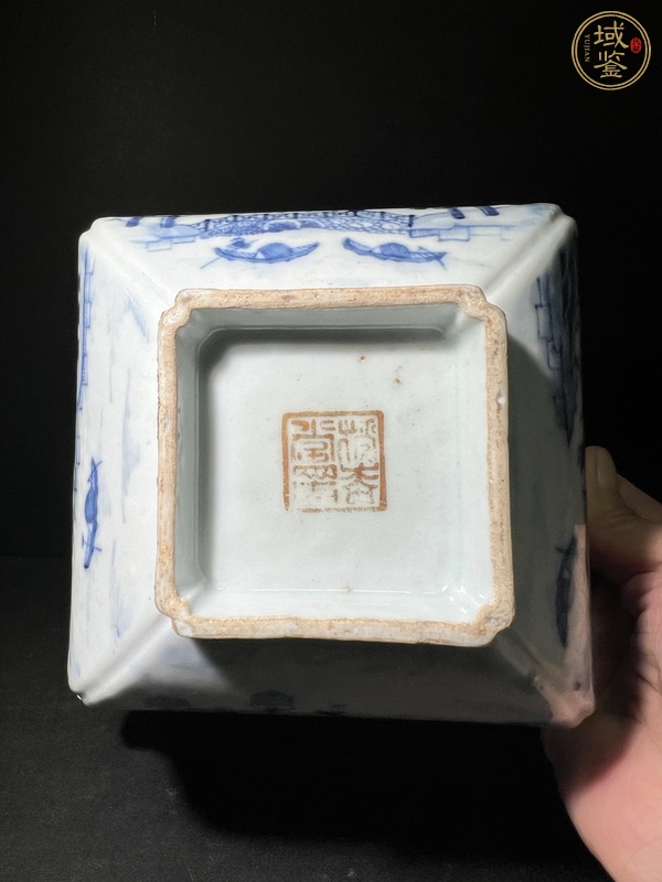 古玩陶瓷青花四方碗真品鑒賞圖