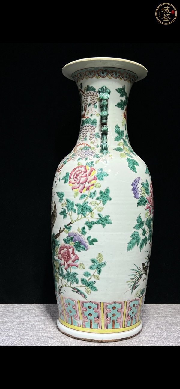 古玩陶瓷花鳥紋粉彩瓶真品鑒賞圖