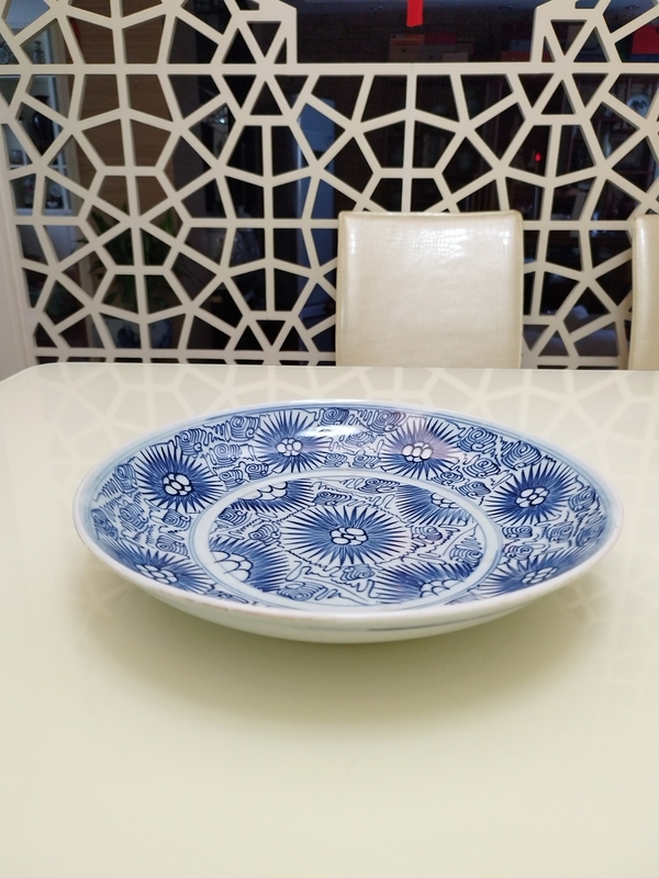古玩陶瓷青花淡描花卉紋盤拍賣,當前價格1980元