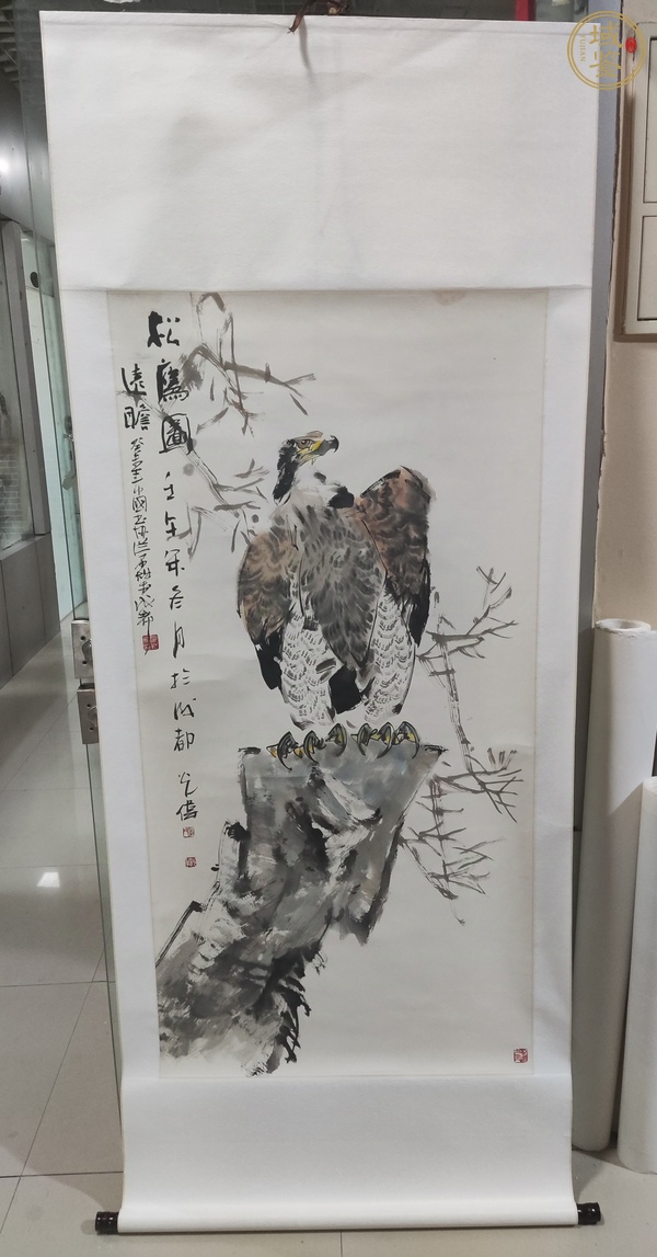 古玩字畫松鷹圖真品鑒賞圖