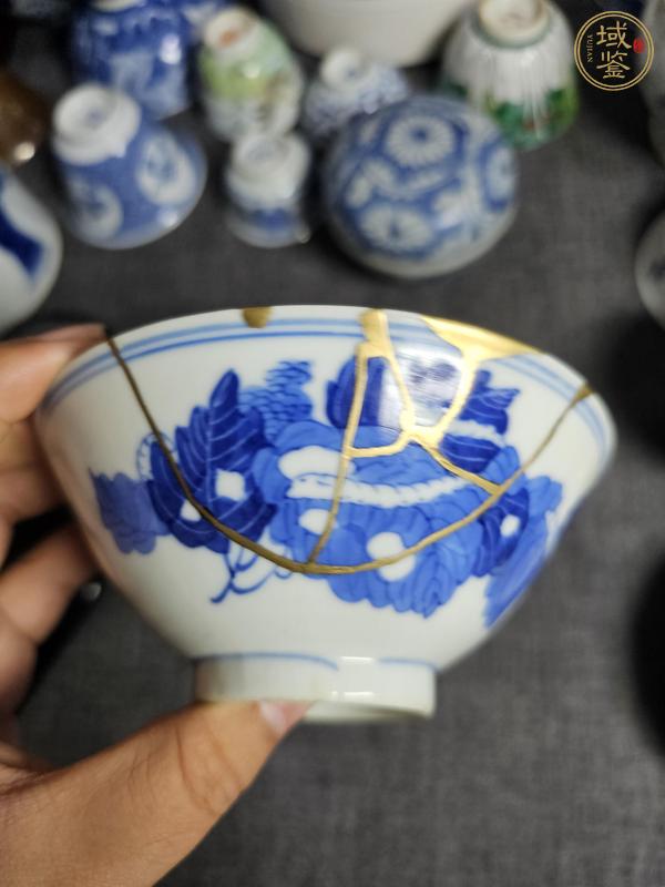 古玩陶瓷青花蠶食天下圖斗笠碗真品鑒賞圖