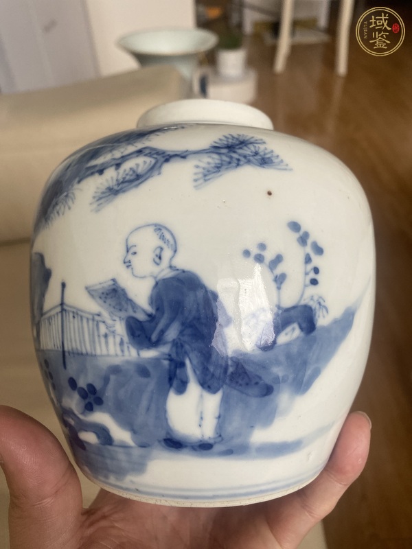 古玩陶瓷人物紋青花罐真品鑒賞圖