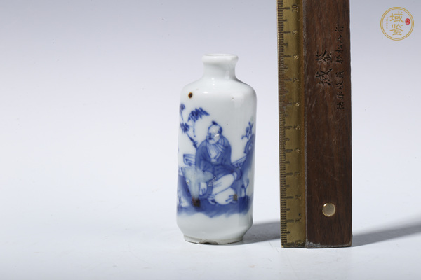 古玩陶瓷晚清·青花釉里紅竹林高士紋鼻煙壺真品鑒賞圖