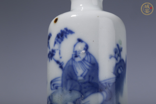 古玩陶瓷晚清·青花釉里紅竹林高士紋鼻煙壺真品鑒賞圖