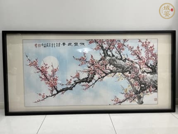 古玩字畫良生款寫意紅梅真品鑒賞圖