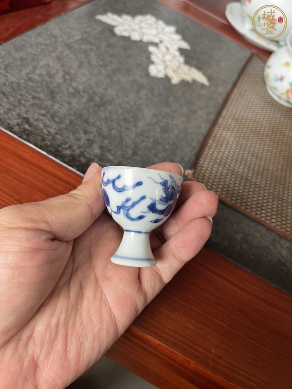 古玩陶瓷龍紋青花高足杯真品鑒賞圖