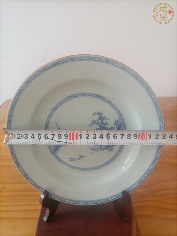 古玩陶瓷清早·青花山水人物紋折沿盤真品鑒賞圖