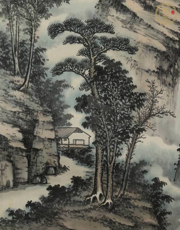古玩字畫胡念祖款寫意山水真品鑒賞圖