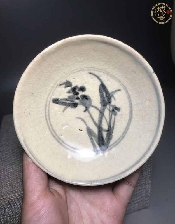 古玩陶瓷青花蕉葉紋臥足洗真品鑒賞圖