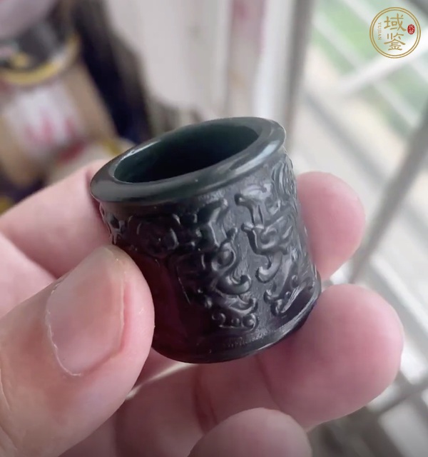 古玩玉器碧玉扳指真品鑒賞圖