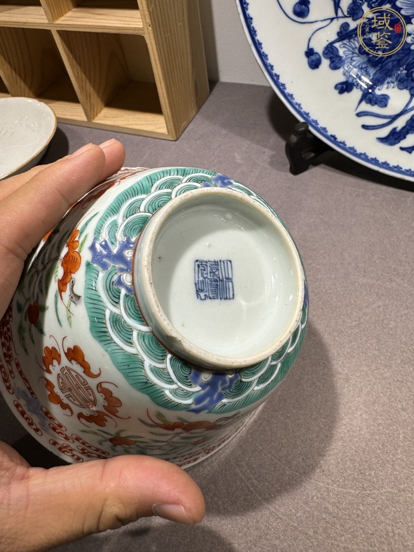 古玩陶瓷福壽紋粉彩杯真品鑒賞圖