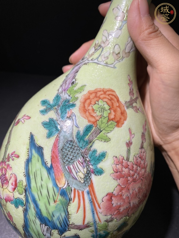 古玩陶瓷花鳥紋粉彩錐把瓶真品鑒賞圖