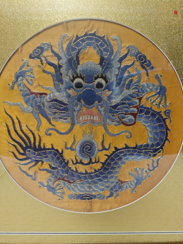 古玩雜項(xiàng)龍紋繡片真品鑒賞圖