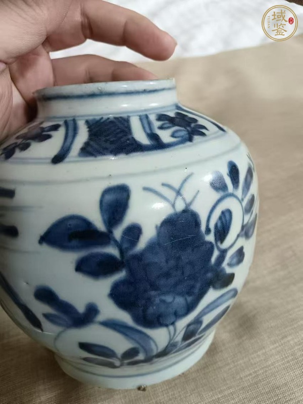 古玩陶瓷青花花鳥紋蓋罐真品鑒賞圖