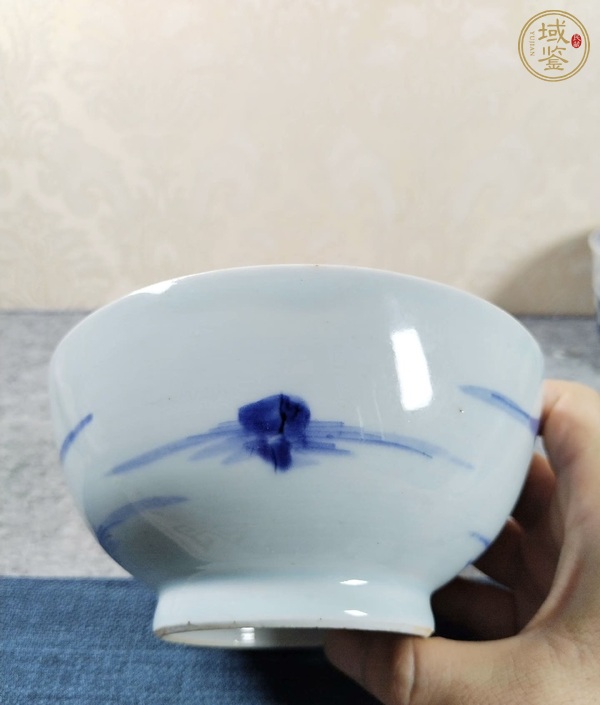 古玩陶瓷青花山水人物茶碗真品鑒賞圖