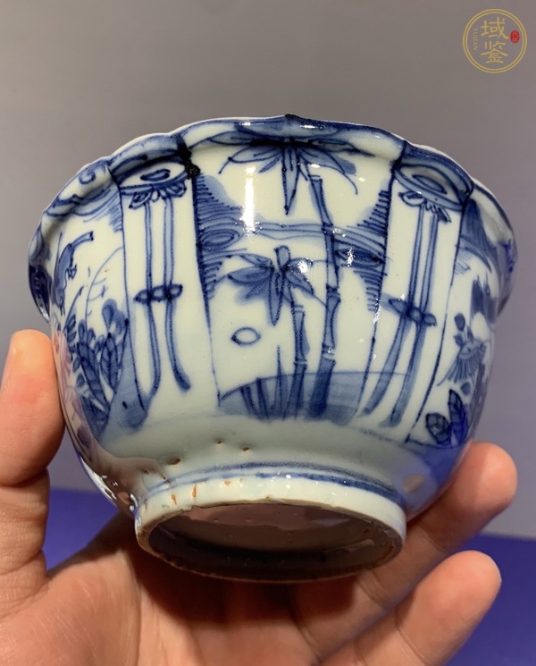 古玩陶瓷青花花鳥紋花口杯真品鑒賞圖