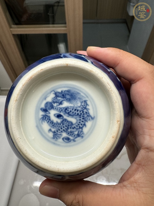 古玩陶瓷青花冰梅圖茶葉罐，疑似后加款真品鑒賞圖