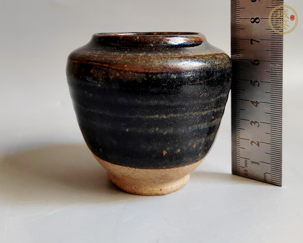 古玩陶瓷磁州窯窯變黑釉茶入真品鑒賞圖