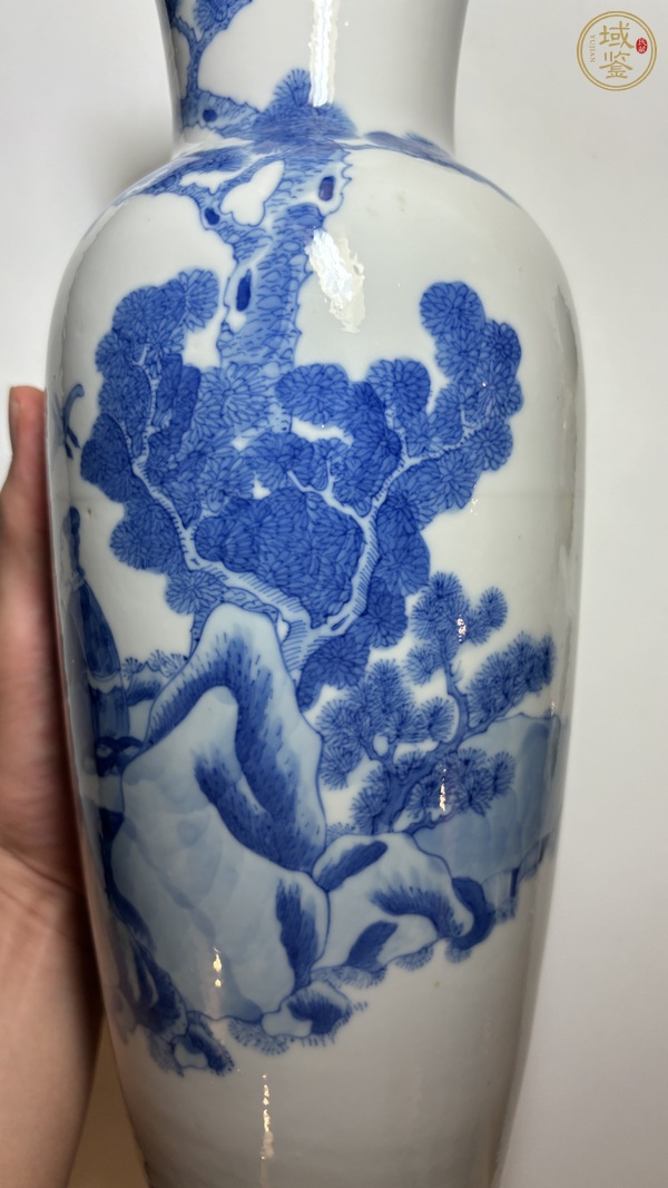 古玩陶瓷青花侍女器樂紋瓶真品鑒賞圖