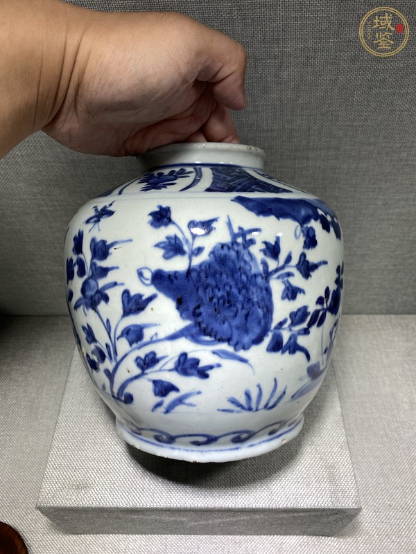 古玩陶瓷青花花鳥紋罐真品鑒賞圖