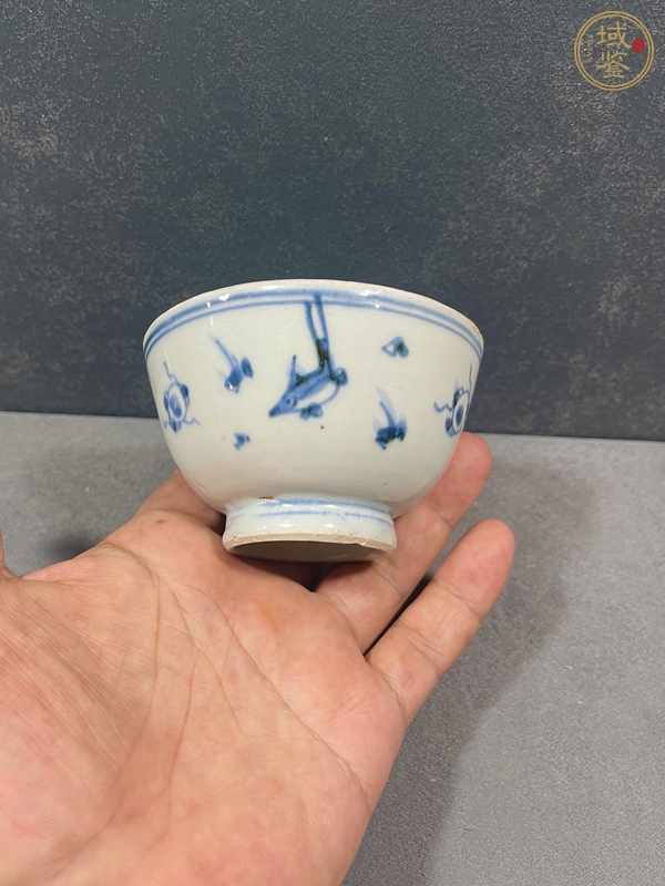 古玩陶瓷魚藻紋青花杯真品鑒賞圖