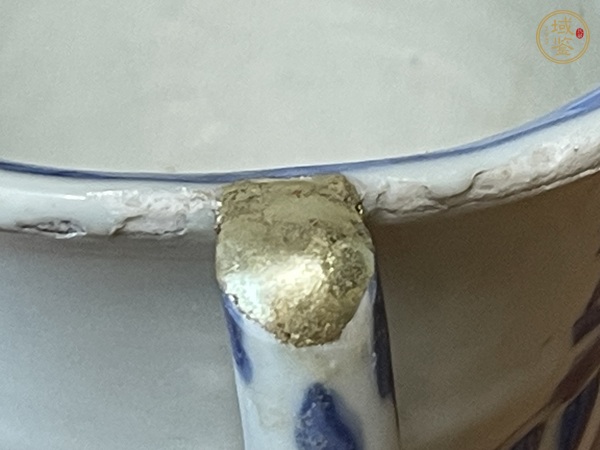 古玩陶瓷山水亭臺(tái)樓閣青花杯真品鑒賞圖
