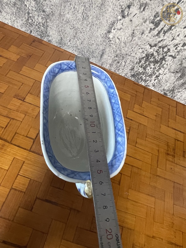 古玩陶瓷山水亭臺(tái)樓閣青花杯真品鑒賞圖