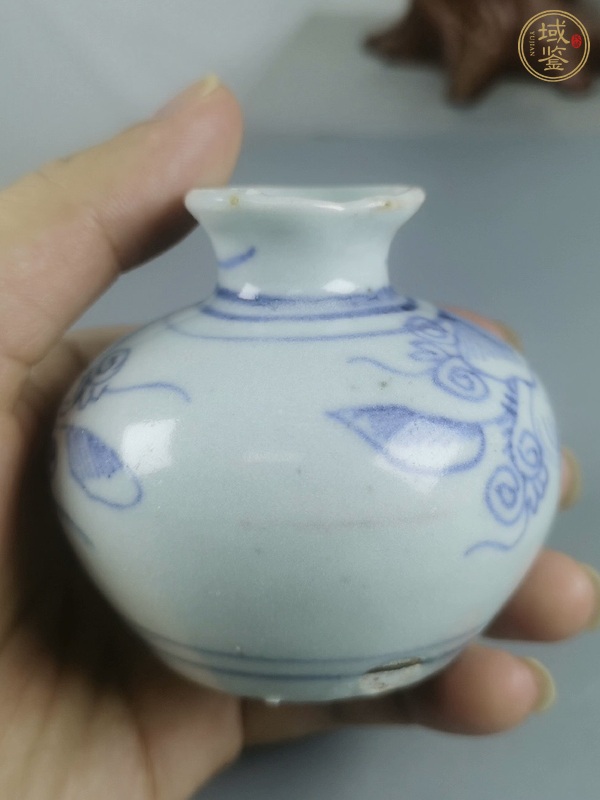 古玩陶瓷青花花卉紋石榴尊真品鑒賞圖