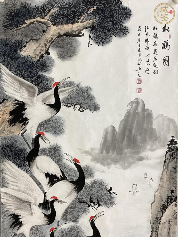 古玩字畫(huà)松鶴圖真品鑒賞圖