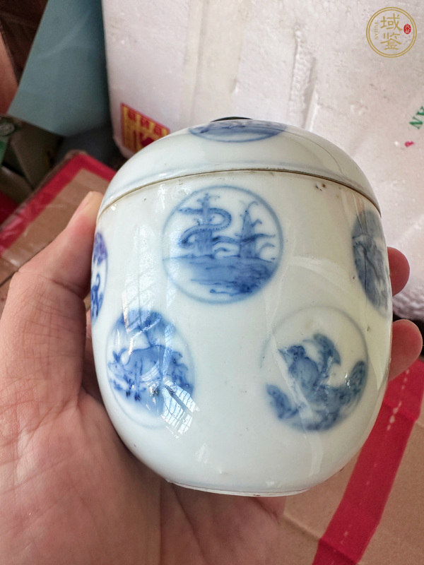 古玩陶瓷青花十二生肖圖蓋缸真品鑒賞圖