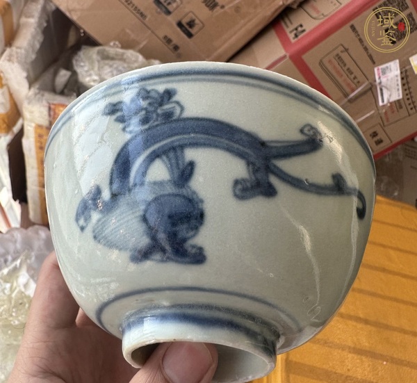 古玩陶瓷青花螭龍紋茶碗，注意品相真品鑒賞圖