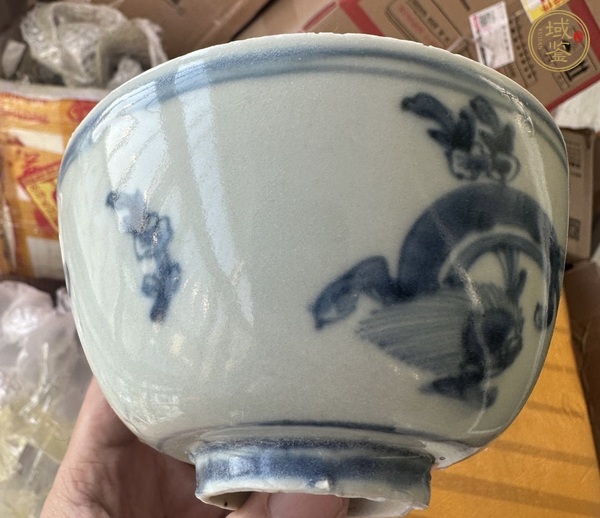 古玩陶瓷青花螭龍紋茶碗，注意品相真品鑒賞圖