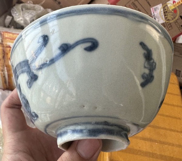 古玩陶瓷青花螭龍紋茶碗，注意品相真品鑒賞圖