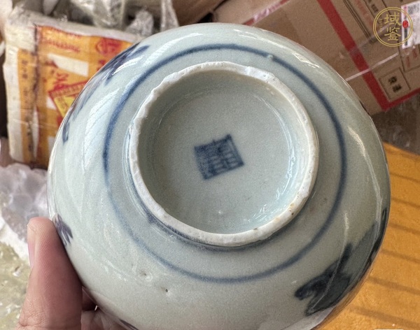 古玩陶瓷青花螭龍紋茶碗，注意品相真品鑒賞圖